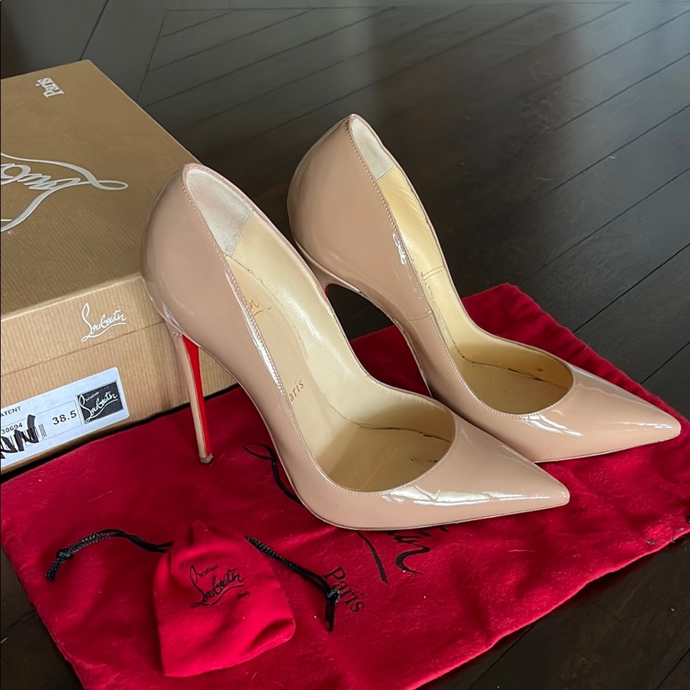 Christian Louboutin 38.5 Nude Patent So Kate